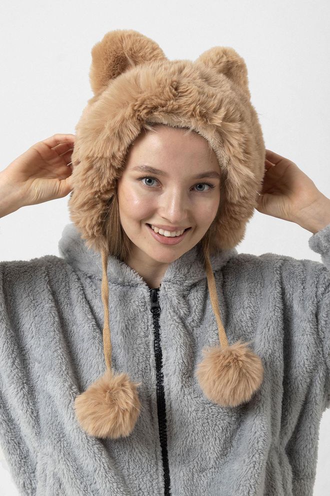 Axesoire Pompom String Pilot Hat Beret Mink Χονδρικό εμπόριο ενδυμάτων 0