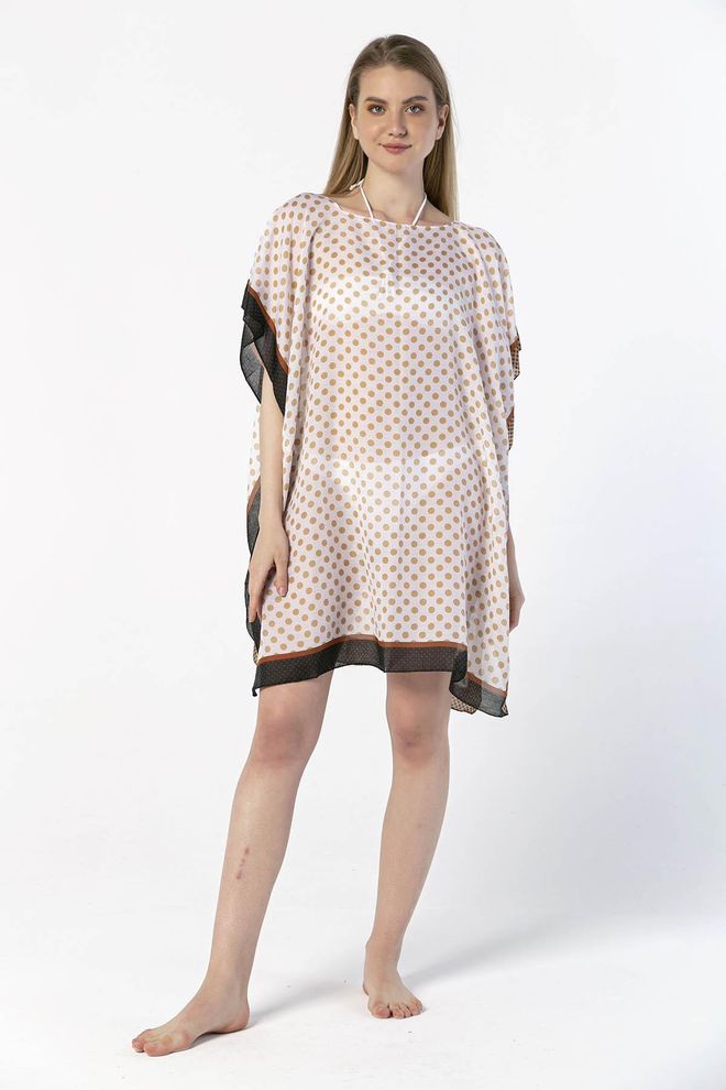 Axesoire Polka Dot Color Pareo Beige Wholesale Clothing Casual