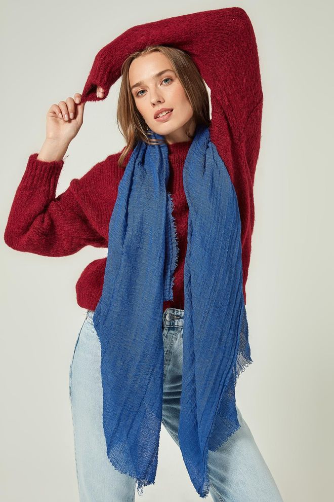 Axesoire Саксофонная Шаль Синий Оптовая продажа одежды Повседневный