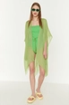 A wholesale clothing model wears axs10474-pistachio-pareo-green, Turkish wholesale  of 