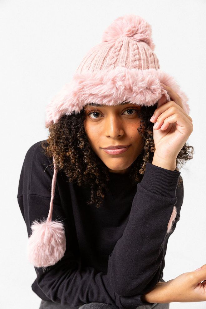 Axesoire Pompon Baret Roze Groothandel Kleding 0