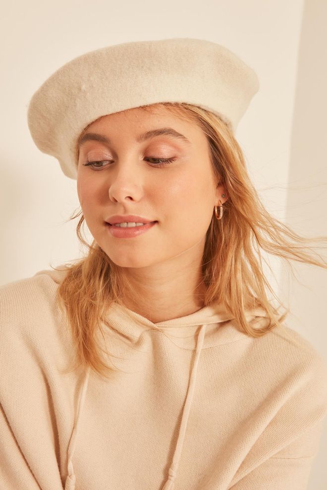 Axesoire Wollmaler Baskenmütze – Ecru Großhandelskleidung 0