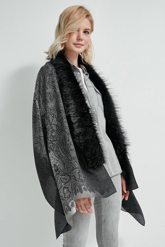Axesoire Etro Pattern Poncho Μαύρο Χονδρικό εμπόριο ενδυμάτων Casual