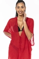 A wholesale clothing model wears axs10704-pareo-red, Turkish wholesale  of 