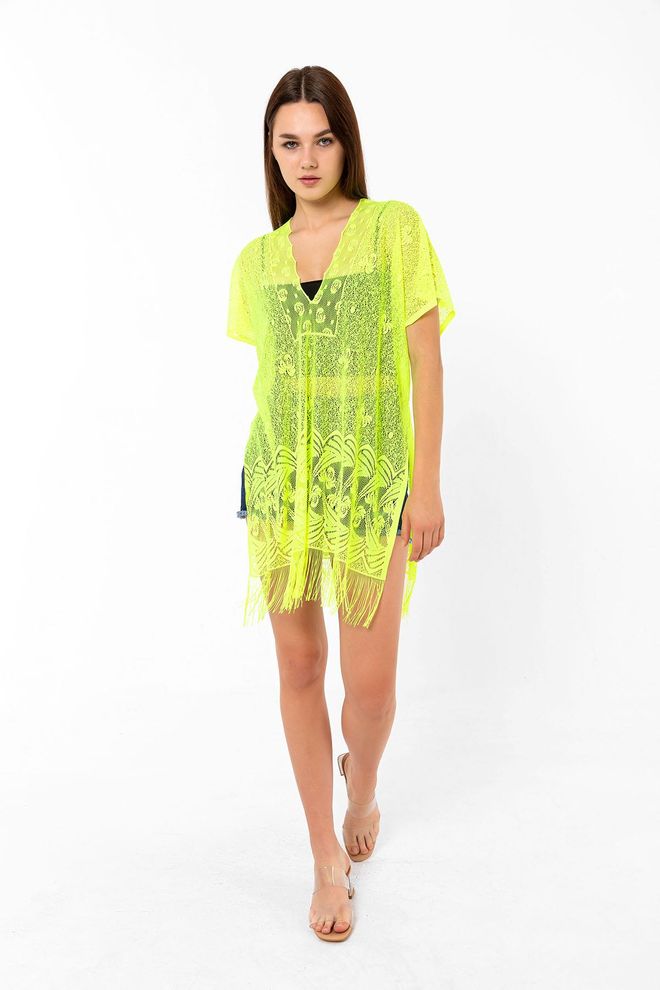 Axesoire Neon Pareo With Net Green Wholesale Clothing Casual
