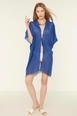 A wholesale clothing model wears axs10980-sax-pareo-blue, Turkish wholesale  of 