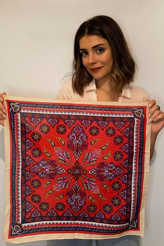 Axesoire Bufanda Con Estampado De Cachemira Rojo Ropa al por mayor 0