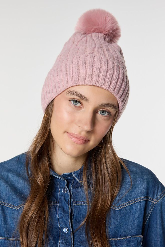 Axesoire Pompon Baret Roze Groothandel Kleding 0