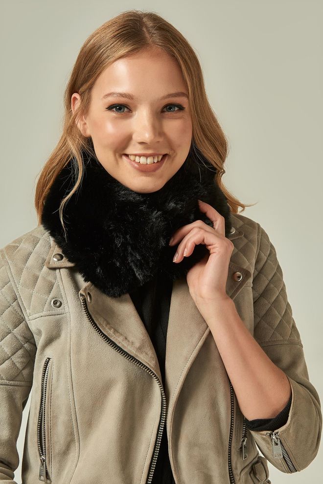 Axesoire Fur Magnet Neck Collar Black Wholesale Clothing 0