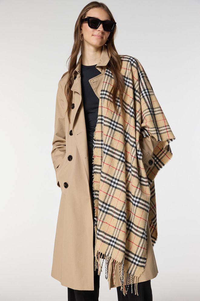 Axesoire Bufanda Tipo Chal Con Hombros Gruesos Y Azafrán Con Estampado De Cuadros Con Borlas Y Textura Suave Ropa al por mayor 0