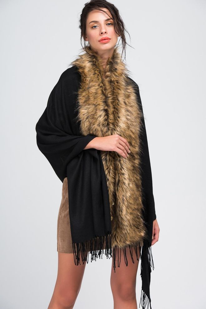 Axesoire Poncho Camel & Black Χονδρικό εμπόριο ενδυμάτων Casual