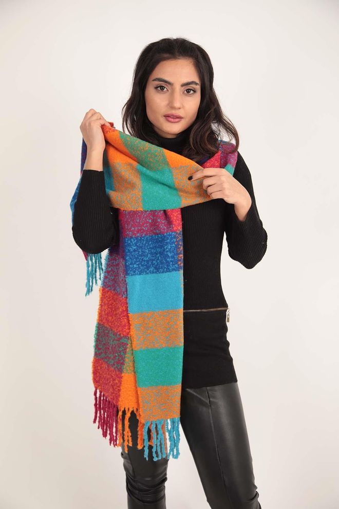 Axesoire Карирани Боуцле Дебео Шал Наранџаста Велепродаја одеће 0