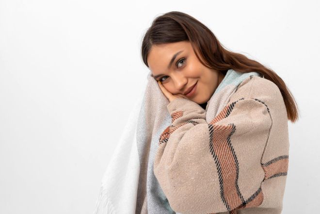 Axesoire Soft Textured Mixed Striped brown Thick Shoulder Shawl Scarf Mint Wholesale Clothing 4