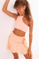 A wholesale clothing model wears bsl10201-mini-short-skirt, Turkish wholesale  of 