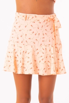 A wholesale clothing model wears bsl10201-mini-short-skirt, Turkish wholesale Skirt of BSL