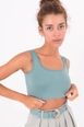 A wholesale clothing model wears bsl10375-open-back-square-neck-cami-top, Turkish wholesale  of 