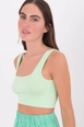 A wholesale clothing model wears bsl10394-open-back-square-neck-cami-top, Turkish wholesale  of 