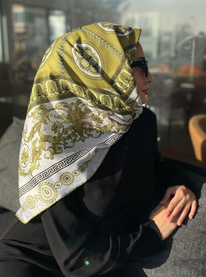 Ilia Cotton Scarf Oil Green Wholesale Clothing 1