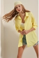 A wholesale clothing model wears 2795-yellow-shirt, Turkish wholesale  of 