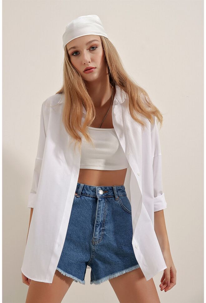 Ilia Camisa Blanco Ropa al por mayor Casual