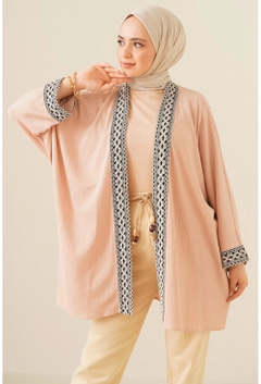 Hurtowa modelka nosi 17379 - Kimono - Biscuit Color, turecka hurtownia Kimono firmy Bigdart