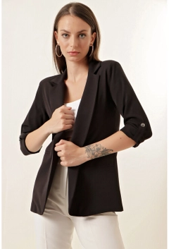 Hurtowa modelka nosi 18483 - Jacket - Black, turecka hurtownia Kurtka firmy Bigdart