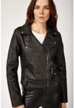 A wholesale clothing model wears 25653 - Jacket - Black, Turkish wholesale Jacket of Bigdart