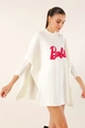 A wholesale clothing model wears big10171-slit-poncho-sweater-b.white, Turkish wholesale  of 