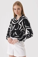 A wholesale clothing model wears big10229-graphic-patterned-shirt-f.-black, Turkish wholesale  of 