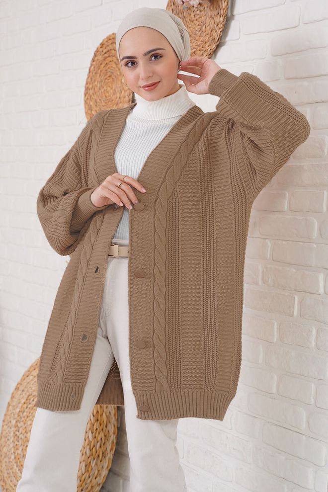 Bigdart Cardigan En Tricot Rose Poussiéreux Vêtements en gros Décontracté