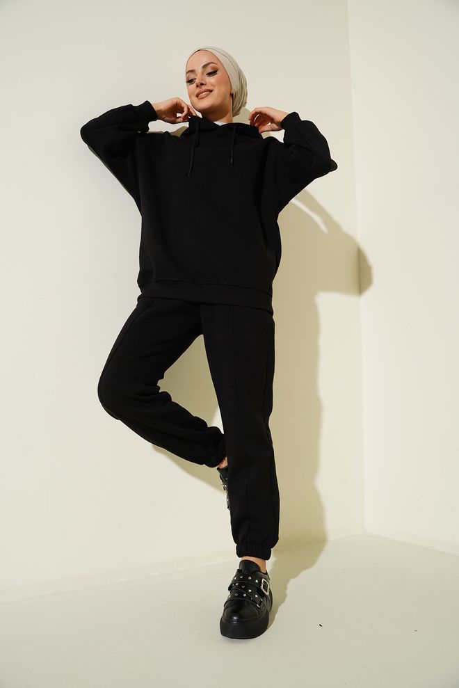 Bigdart Oversize Tracksuit Set Black Wholesale Clothing Modest