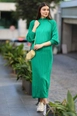 A wholesale clothing model wears big10476-knitwear-dress-green, Turkish wholesale  of 