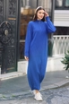 A wholesale clothing model wears big10570-knitwear-dress-saks, Turkish wholesale  of 