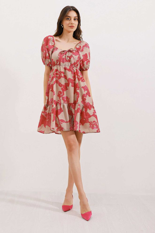 Bigdart Rozkloszowana sukienka popelinowa D. Fuksja Hurtowa sprzedaż odzieży Bawełna