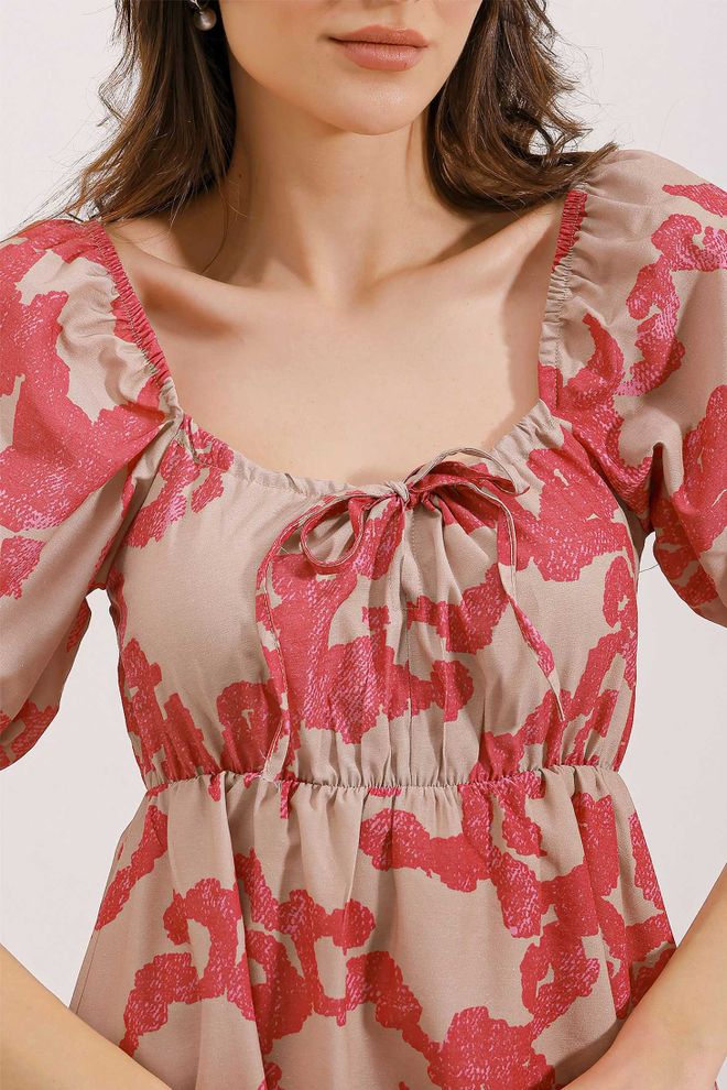 Bigdart Rozkloszowana sukienka popelinowa D. Fuksja Hurtowa sprzedaż odzieży Wiosna