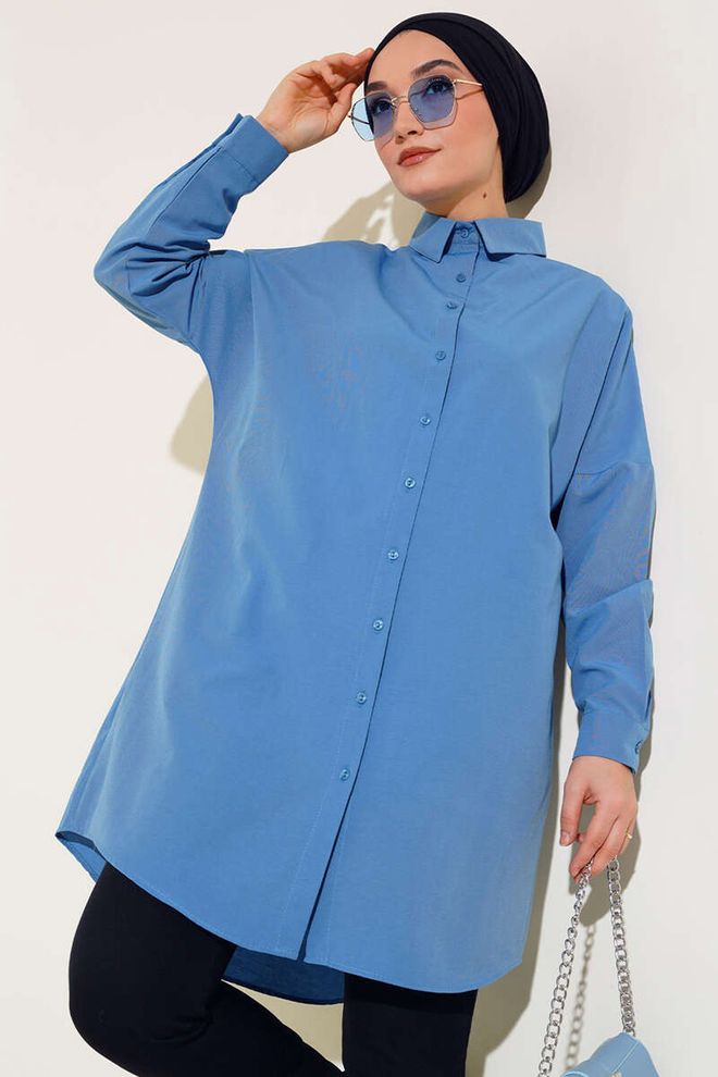 Bigdart Hijab Tuniek Indigo Groothandel Kleding Bescheiden