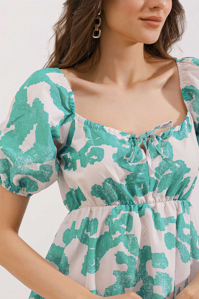 Bigdart Rozkloszowana Sukienka Popelinowa D. Miętowa Hurtowa sprzedaż odzieży Wiosna