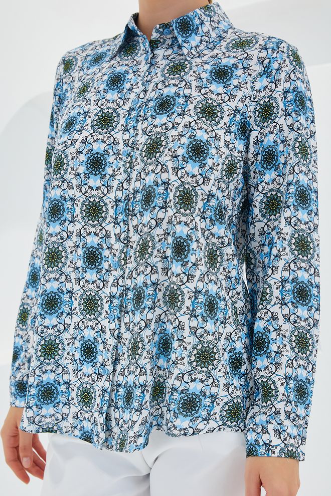 Bigdart Koszula Z Graficznym Wzorem Turkusowa Hurtowa sprzedaż odzieży Wiosna