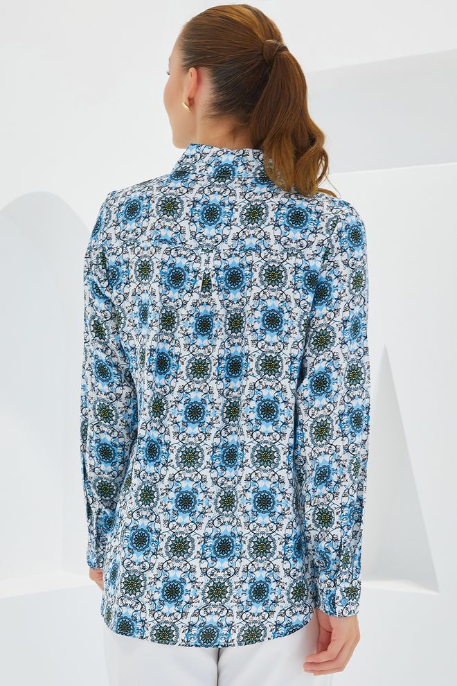 Bigdart Koszula Z Graficznym Wzorem Turkusowa Hurtowa sprzedaż odzieży Urodziny