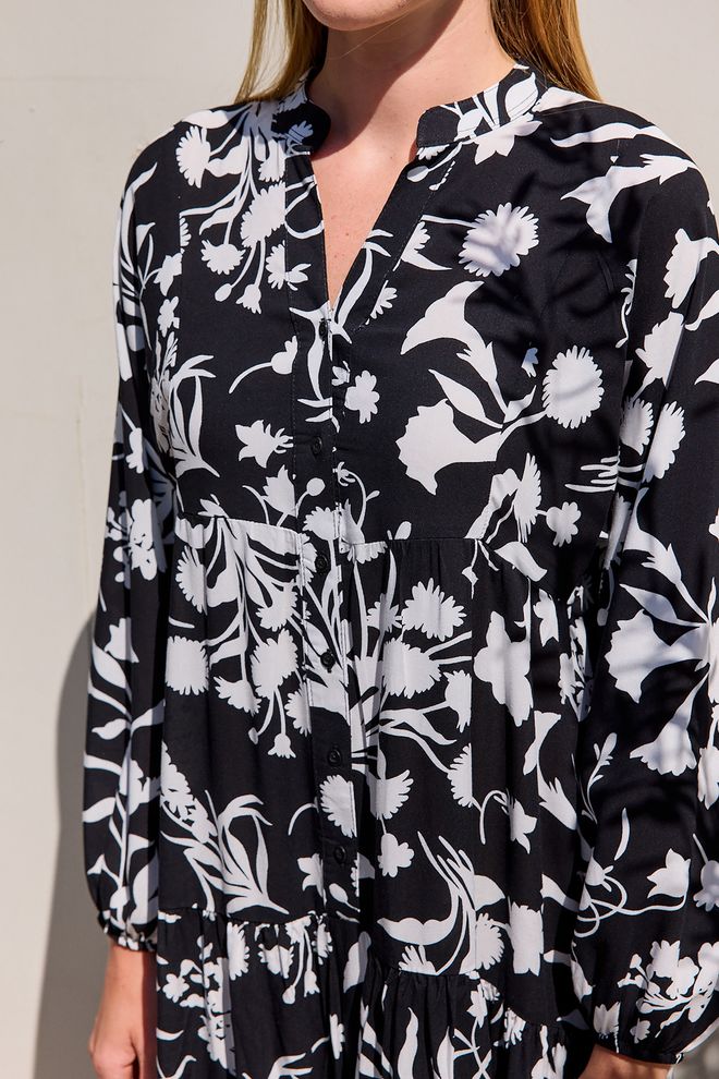 Bigdart Черно белое Платье хиджаб Из Вискозы 2423 Оптовая продажа одежды 1