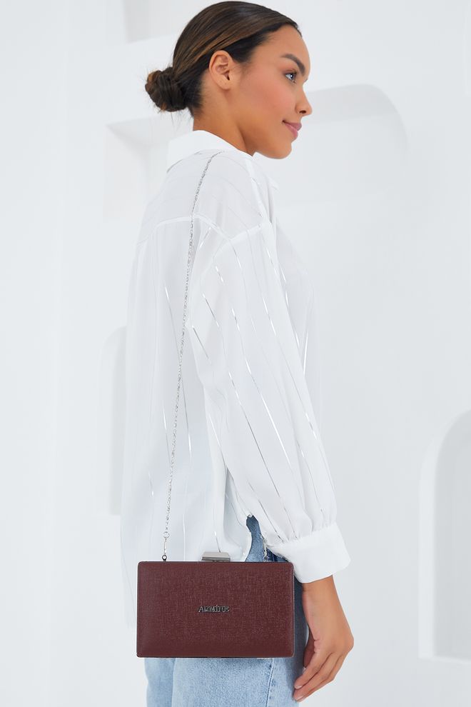 Bigdart Kadın Parlak Bordo Abiye Clutch Çanta 010155 Toptan Giyim 1