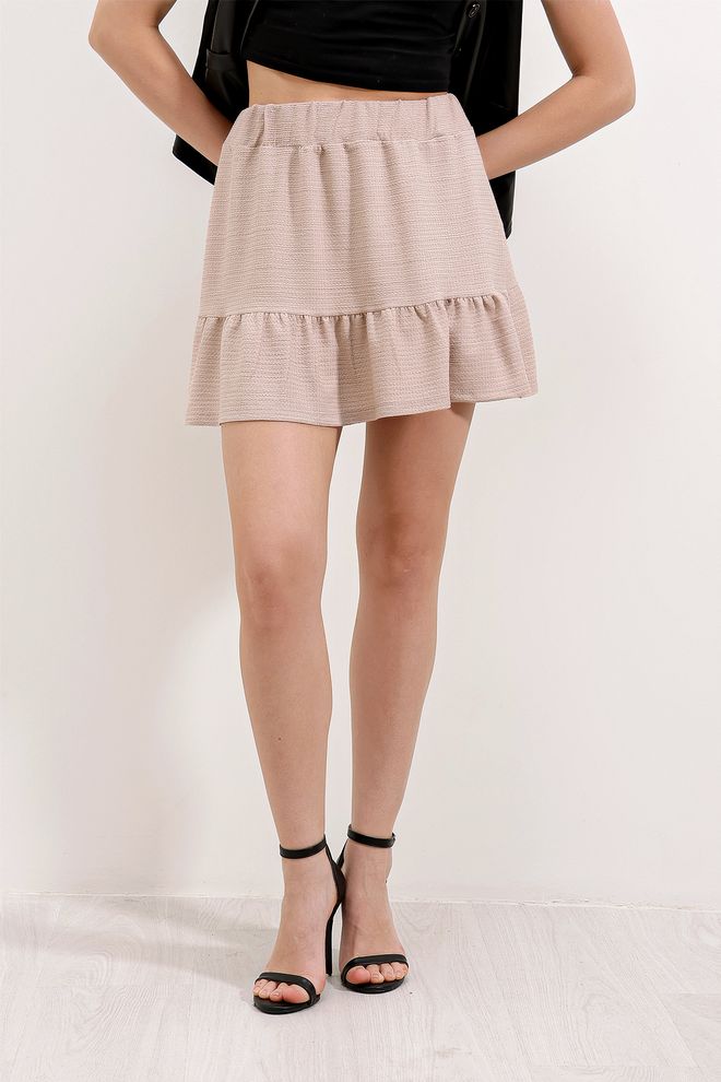 Bigdart Minigonna Lavorata A Maglia Beige Abbigliamento all'ingrosso Poliestere