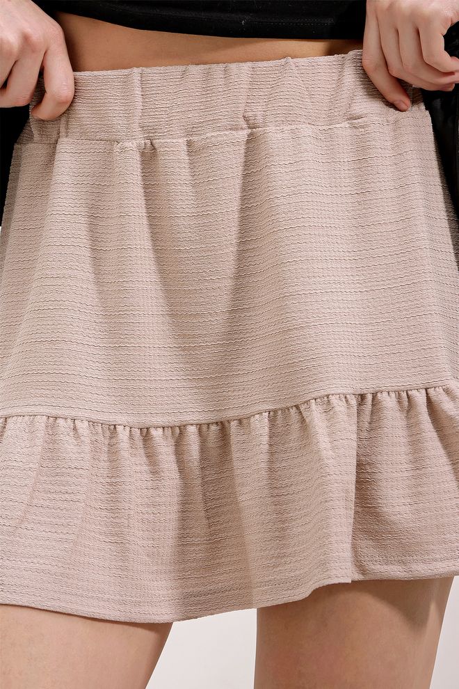 Bigdart Minigonna Lavorata A Maglia Beige Abbigliamento all'ingrosso 4