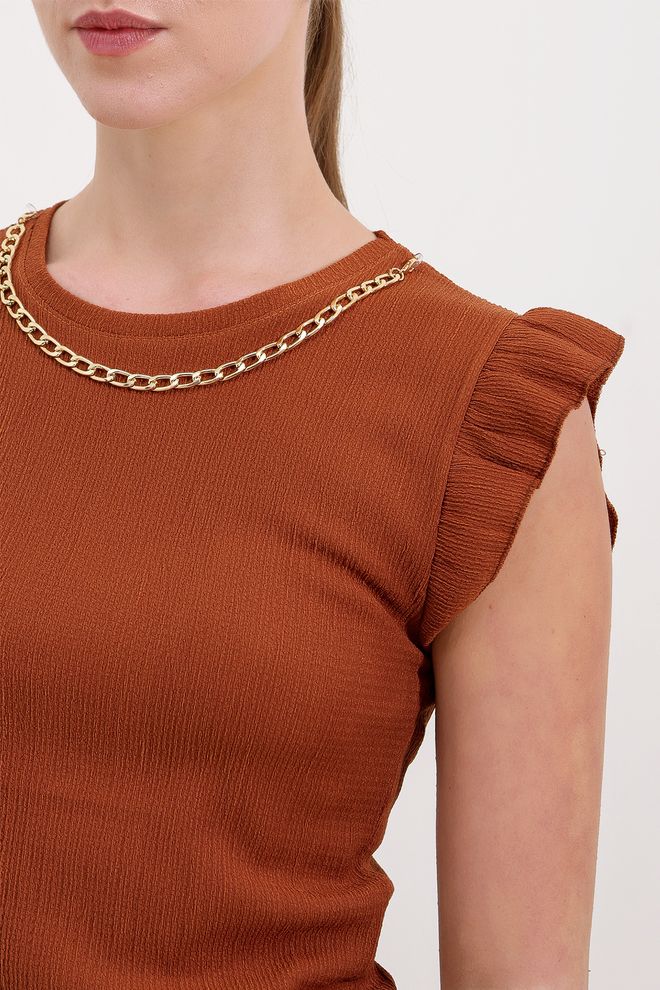 Bigdart Camicetta Lavorata A Maglia Marrone Chiaro Abbigliamento all'ingrosso 4