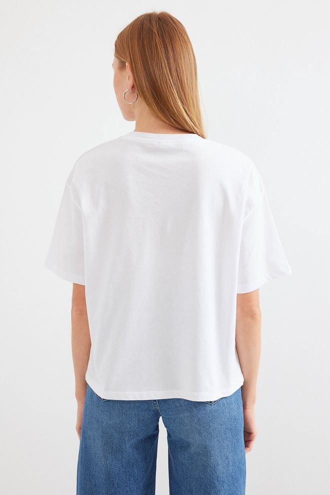Bigdart Printed Basic T Shirt White Wholesale Clothing Cotton
