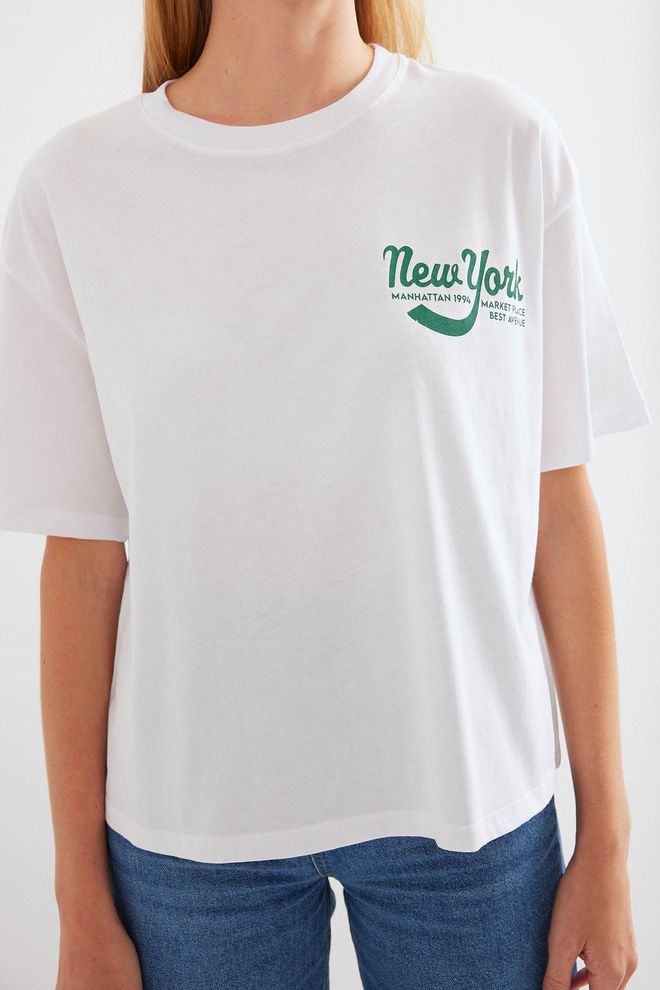 Bigdart Printed Basic T Shirt White Wholesale Clothing 4