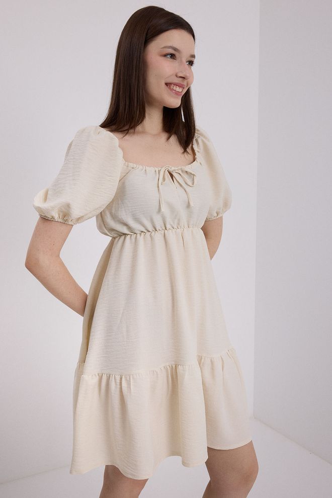 Bigdart Robe Évasée En Lin Beige 2351 Vêtements en gros Décontracté
