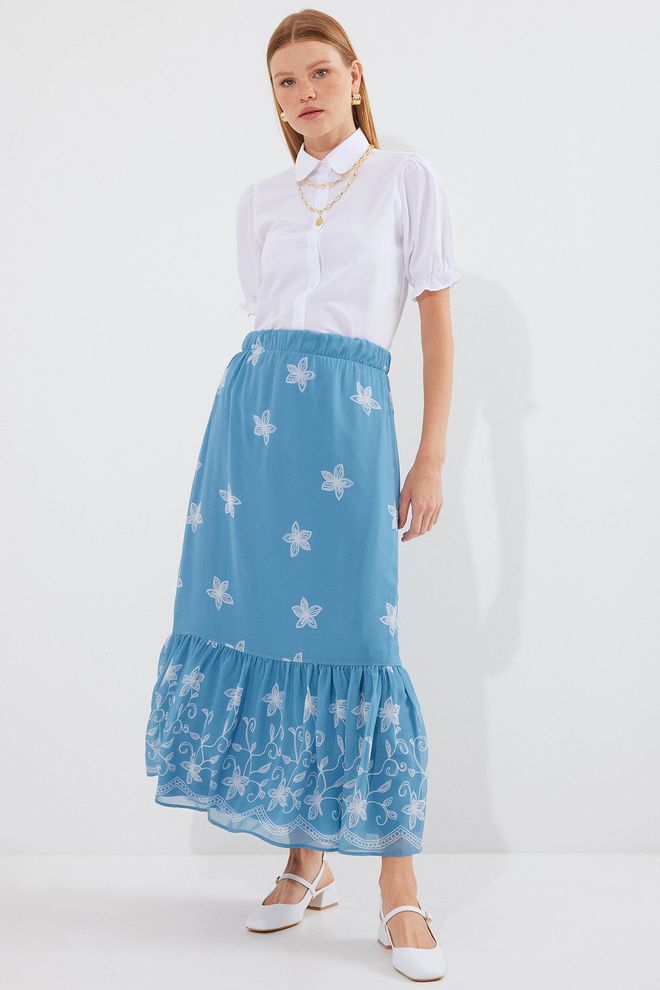 Bigdart Falda De Gasa Estampada Índigo Ropa al por mayor Casual