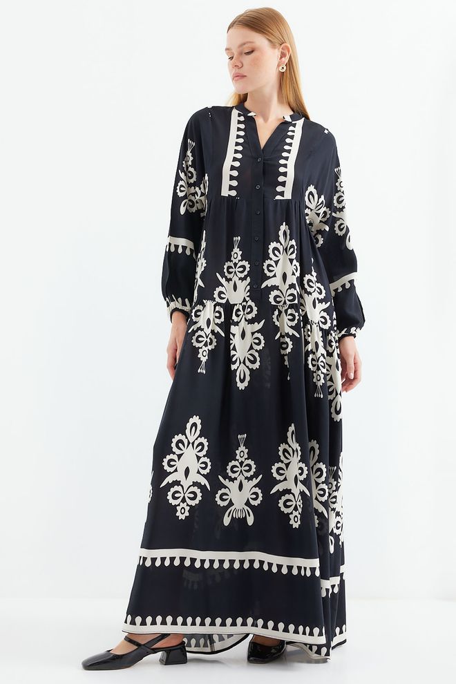 Bigdart Robe À Motifs Authentique Noir Vêtements en gros Décontracté