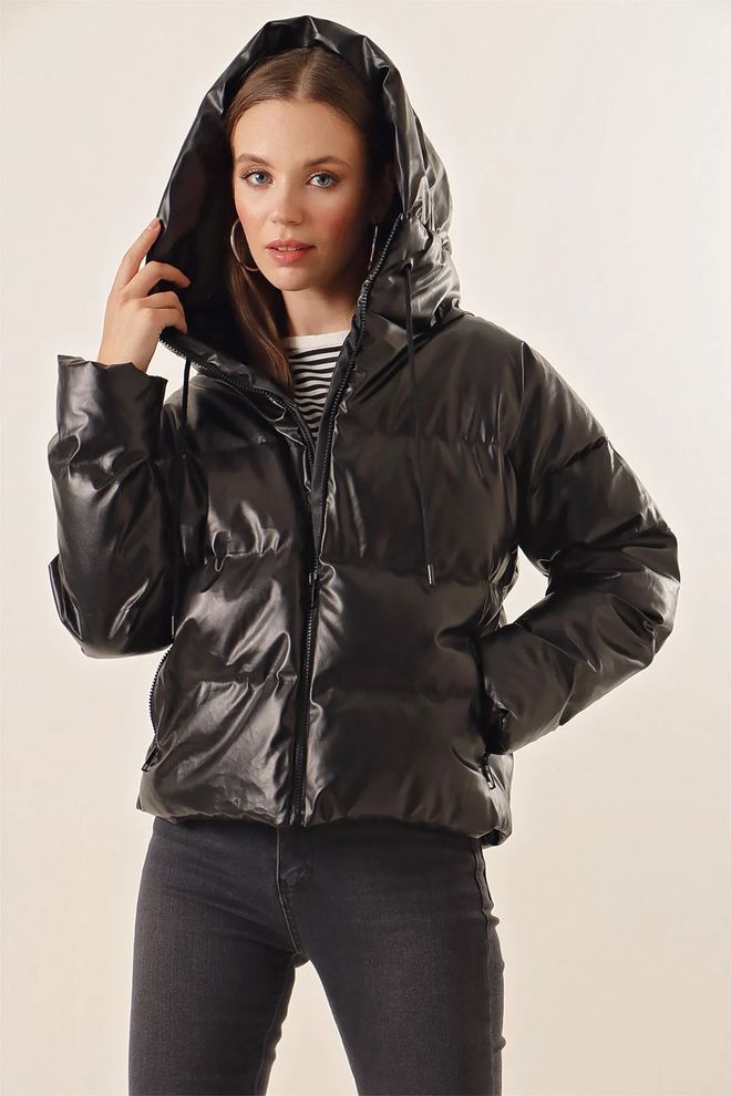 Bigdart Cappotto Oversize In Pelle Nero Abbigliamento all'ingrosso Casuale